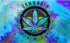 Tye Die Cannabis Leaf 3&#39;X5&#39; Flag ROUGH TEX® 100D - £15.03 GBP
