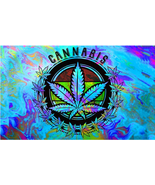 Tye Die Cannabis Leaf 3&#39;X5&#39; Flag ROUGH TEX® 100D - £14.91 GBP
