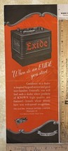 Vintage Print Ad Exide Storage Battery Philadelphia Toronto Wartime 13.5... - £6.98 GBP