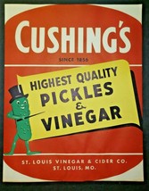 Original 1940&#39;s Cushing&#39;s Pickles &amp; Vinegar St. Louis Vinegar &amp; Cider Co  BS - £37.56 GBP