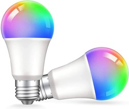 2 Pack Smart light Bulbs, E26 Color Changing 9W,Compatible with Alexa Echo - £17.87 GBP