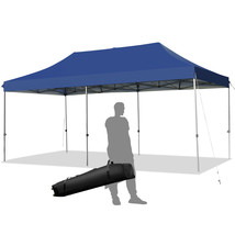 10'x20' Pop up Canopy Tent Folding Heavy Duty Sun Shelter Adjustable W/Bag Blue - £321.98 GBP