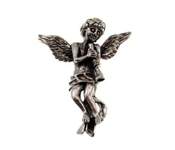 Solid 925 Sterling Silver Baby Cupid / Eros with Flute Pendant, God of Desire - £37.80 GBP