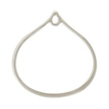 Sterling Silver Wide Bottom Teardrop Link with Loop 20x19mm - $126.20 MXN