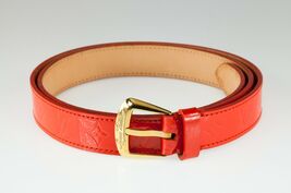 Ceinture Vernis Louis Vuitton Phoenix Orange Sunset En Cuir Verni 36/90 - $9,548.32 MXN