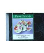 Pfaltzgraff Flower Market Hand Painted Flowers 4 Piece Place Setting Pla... - $66.19 CAD