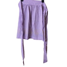 Retro Apron Checked CrossStitch Chore Handmade Gift Cottage Core Cook Ki... - $4.95