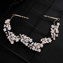 Miallo Newest Gold Color Small Flowers Crystal Alloy Hair Vine Wedding Hair Jewe - £10.93 GBP