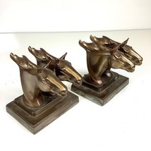 Pair of FRANKART Double Racing Horses Metal Art Deco Nouveau Antique - $70.13