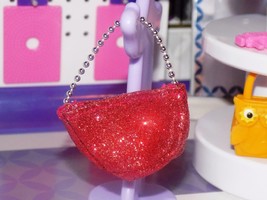 Barbie Dress up accessories red glitter purse pocketbook shoulder bag clutch - £4.72 GBP