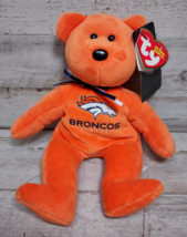 Ty Beanie Babies Denver Broncos Orange Blue Horse Logo NFL Football 2016... - $21.97