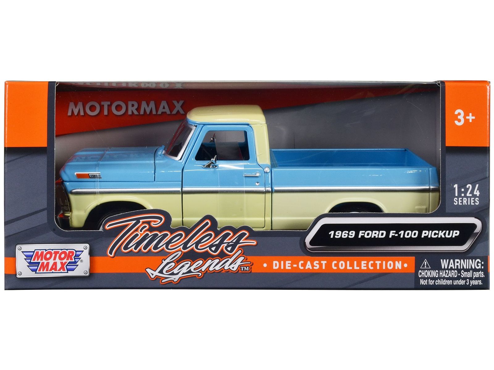 1969 Ford F-100 Pickup Truck Light Blue and Cream "Timeless Legends" Series 1/2 - £30.71 GBP