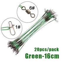 20pcs 16/20/25cm Anti-bite Steel Wire Leader Leashes For Fishing 50LB With Swive - £37.02 GBP