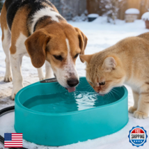 3.7L Heated Water Bowl for Outdoor Dogs Cats - 30W Thermostatic Control ... - $49.72