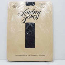 Audrey Jones Shimmers Control Top Sandalfoot Black Pantyhose Size 1X-2X NIP Vtg - £9.96 GBP