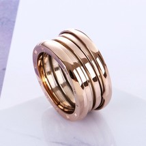 roman letter spring rose gold stainless steel  big ring for women and men - £18.80 GBP
