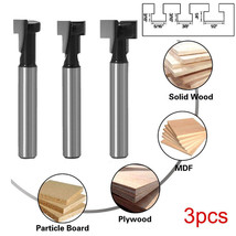 3Pcs 1/4" Shank Tct Keyhole T-Slot Router Bit For 3/8" 5/16" For Wood Cutter Set - £14.14 GBP