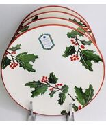 4 Dinner Plate  Turkey Christmas HOLLY AND IVY - 10.5” NEW - $83.59 CAD