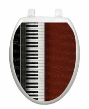 Toilet Tattoos Key Notes Seat Lid Cover Vinyl Piano Keys Music Reusable - £17.30 GBP