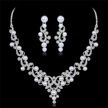 Pearl Jewelry Sets For Women African Beads Jewelry Set Wedding Imitation Crystal - £10.56 GBP