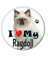 I LOVE MY RAGDOLL KITTEN CAT 3&quot; SAFETY PIN BACK BUTTON - $8.58 CAD