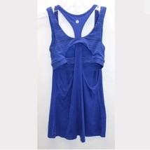 LULULEMON All Sport Support Tank size 2 blue short sleeve - £26.10 GBP