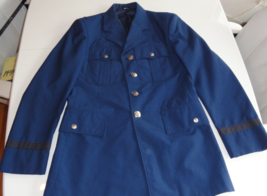 4 Button Mens Coat Jacket Coat Uniform Blue Airman Usaf U.S. Air Force Dress 36R - £51.72 GBP