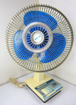 Vintage Galaxy Type 12 - 12” Fan 3 Speed Retro Blue Blades Metal Cage - £31.15 GBP