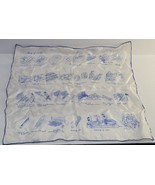 Vtg 16&quot; Story of Silk White/Blue Int&#39;l Silk Assn Inc (USA) Hankie Scarf ... - $350.81 MXN