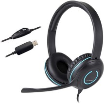 Cyber Acoustics Stereo USB Headset (AC-5008A), in-line Controls for Volume & Mic - £31.16 GBP