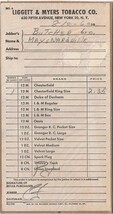 Vintage Liggett &amp; Myers Tobacco Co New York Bill Of Sale - $2.14