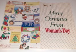 Vtg x84 Christmas Gift Tags Woman&#39;s Day Family Circle Magazine Sheets 80s - $7.43