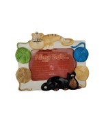 Russ Alley Katz  Ceramic Picture Frame 3D Cats Yarn Balls Boarder Cat La... - $38.43 CAD