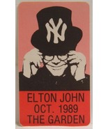 ELTON JOHN - ORIGINAL 1989 TOUR CONCERT CLOTH BACKSTAGE PASS (YANKEES LOGO) - $225.49 MXN