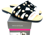 Vince Camuto Vazista Studded Slide Sandals- Black Suede, US 7M / EUR 37.5 - $35.00