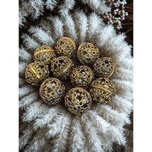 German Oxidized Gold Beads 19mm, Metal Spacer Beads, 2 Pieces, Beading S... - $3.95