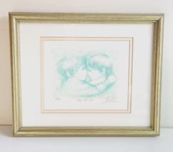 Art By Mary Vickers &quot;New Friends&quot; Lithograph Pencil Signed Glass Framed 183/500 - £160.35 GBP