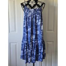 H&amp;M Blue Floral Maxi Dress Spaghetti Strap Tiered Ruffle Midi Summer - €10,27 EUR