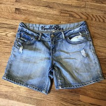 Vanilla Star Women Blue Denim Shorts 13 Distressed - $4.20