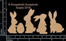 Scrapaholics Laser Cut Chipboard 1.8mm Thick-Bunnies, 4/Pkg, 2&quot; - $6.75