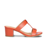 Sandalia de tacón destalonada con tirantes en forma de T hechos de apple leather - $127.89