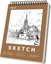 9&quot; X 12&quot; Premium Sketch Book Set, 1-Pack Spiral Bound Drawing Paper, 100 Sheets - £10.81 GBP