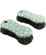 2 Pack Multi-Purpose Scrub Brush – Heavy Duty Pink  Printed Cleaning Tool - $13.43 CAD