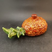 Hand-Crafted Ceramic Pineapple Dish + Lid &amp; Artisan Signed 1977 - £14.21 GBP