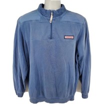 Vineyard Vines Garment Dyed Shep Shirt 1/4 Zip Sweater Size M Blue 1K0576 - £26.48 GBP