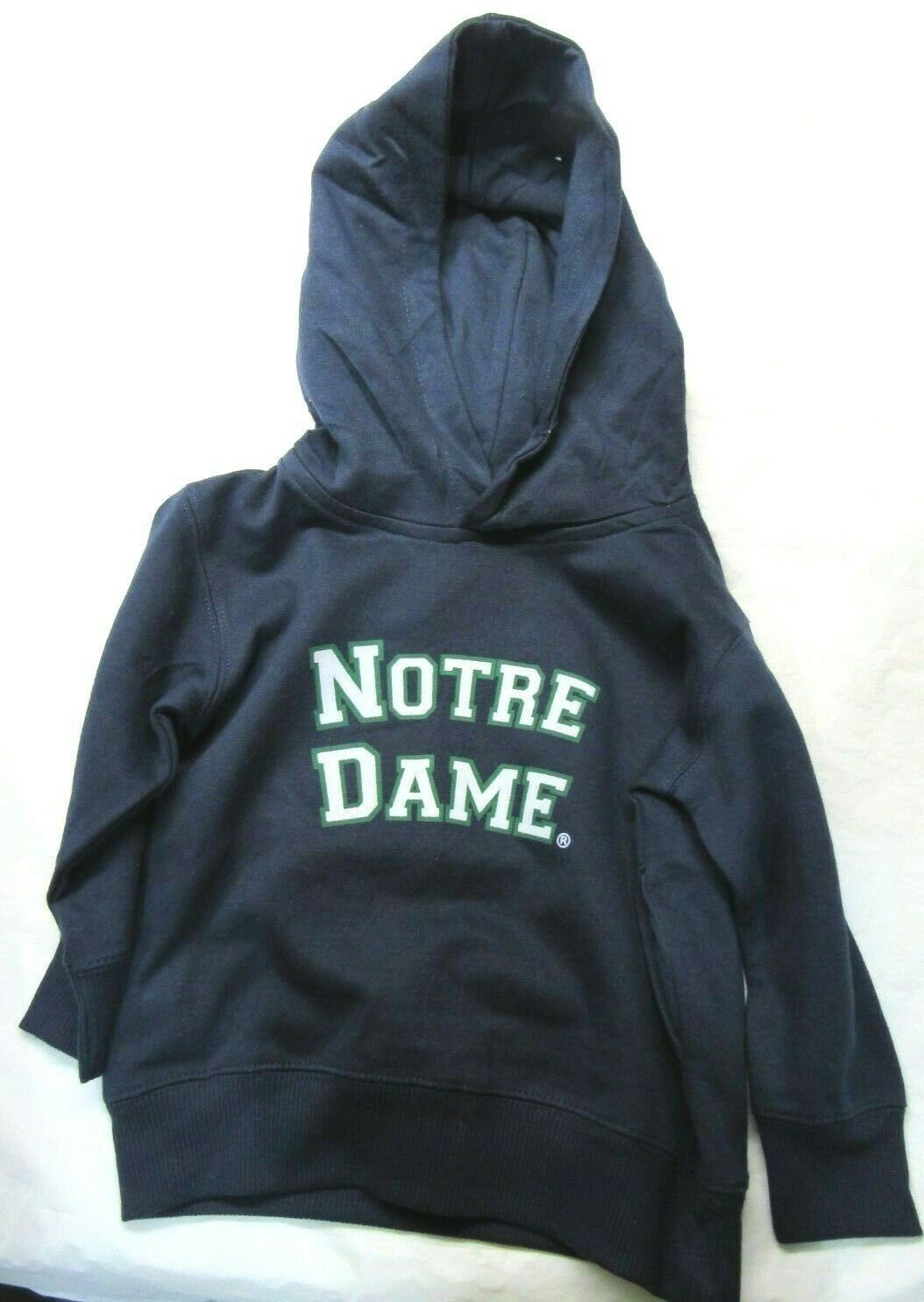 NCAA Notre Dame Silk Screened Full Name Logo Hooded Sweatshirt Two Feet Ahead - £23.69 GBP