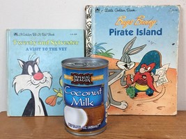 Pair 2 Lot Set Little Golden Books Looney Tunes Bugs Bunny Tweety Sylvester Cat - £15.04 GBP