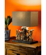 Driftwood Table Lamp Solid Wood Light Brown Shade Floor Lamp - $305.45