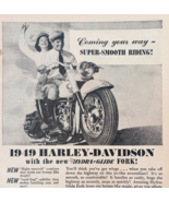 1949 Harley Davidson Motorcycle Advertisement Hydra Glide Fork Vintage F... - €18,00 EUR