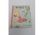 Vintage Why? Children&#39;s Plastic Book By Doris And Marion Henderson - $28.50